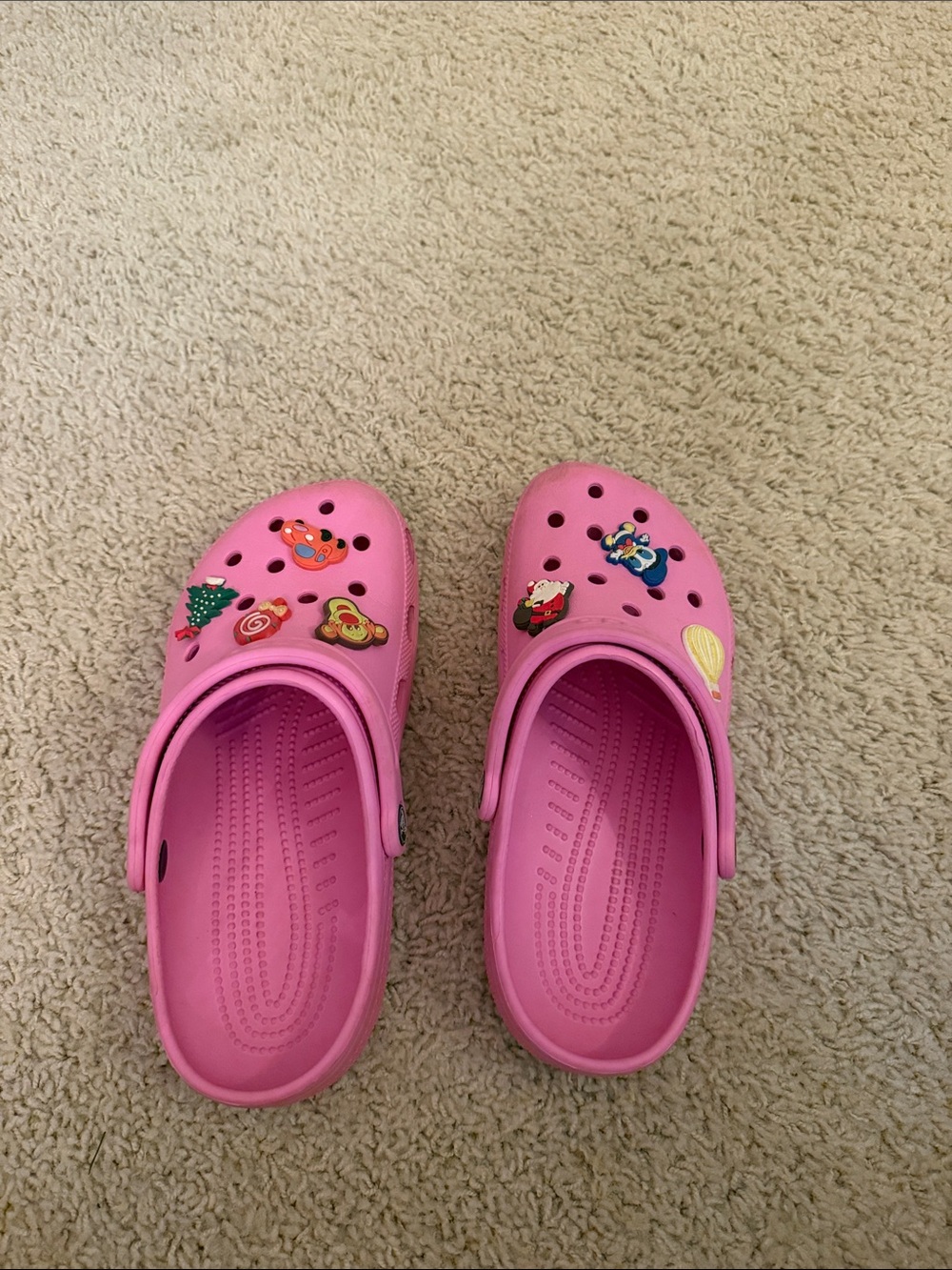 CROCS Pink Women’s Classic Clog Sneakers with Jibbitz Charms